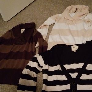 Sweater Lot Bundle 3 Sweaters Striped